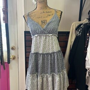 Floral Blue and White Dress